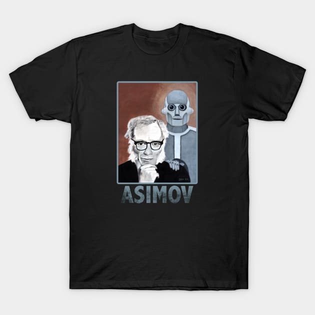 Asimov and His Robot- Text Design T-Shirt by ianoz